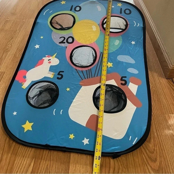 Himal Collapsible Portable Kids Cornhole Game Set Bounce Bean Bag Toss Unicorn - Picture 6 of 8